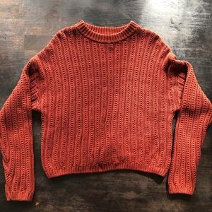 Orange Cropped Universal Thread Sweater